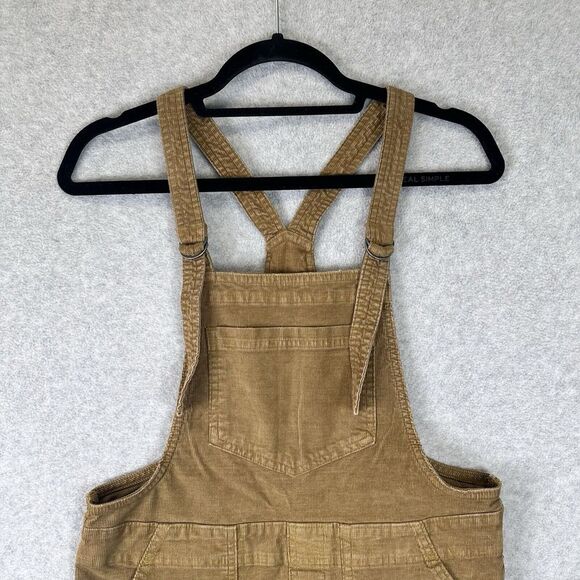 Aerie Werk &‎ Play Corduroy Overalls Plus Size XS Brown Wide Leg Frayed Hem Farm - Picture 7 of 16
